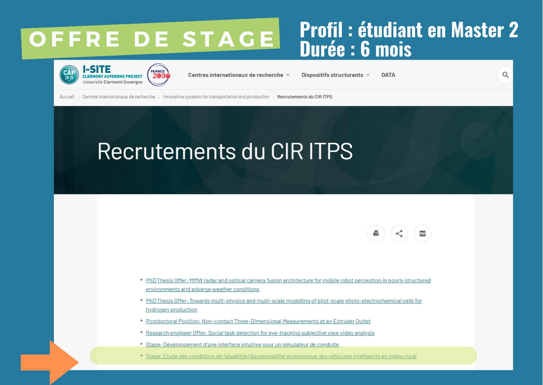 offre de stage CIR